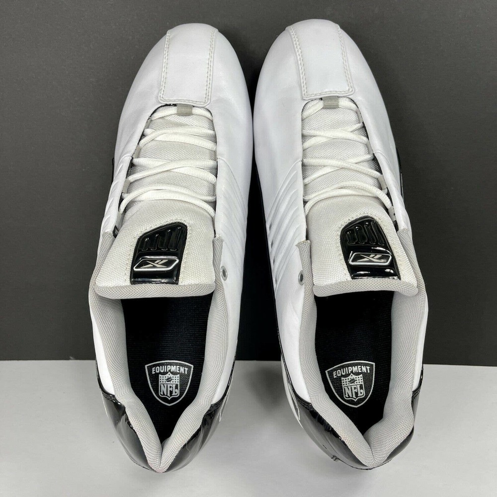Reebok NFL Equipment Men's Size 13 Football Shoes Cleats White Leather - Picture 5 of 8